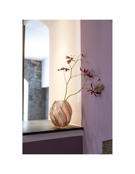 Vaso Spirale Ambra in vetro Emò 21 cm