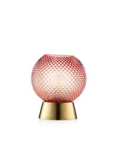Lampada Sfera Cipria in Vetro con Base Dorata | Design Elegante