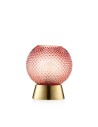 Lampada Sfera Cipria in Vetro con Base Dorata | Design Elegante