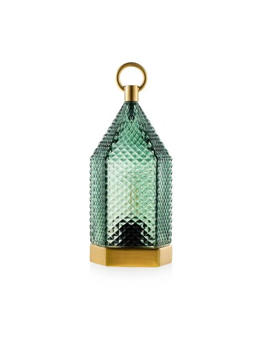 Lanterna Emò Verde in Vetro 23 cm | Lampada Decorativa Design