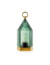 Lanterna Emò Verde in Vetro 23 cm | Lampada Decorativa Design