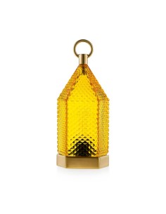 Lanterna Emò Giallo in Vetro 23 cm | Lampada Decorativa Design