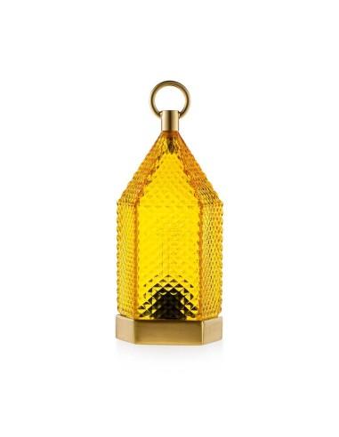 Lanterna Emò Giallo in Vetro 23 cm | Lampada Decorativa Design