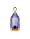 Lanterna Emò Blu in Vetro 23 cm | Lampada Decorativa Design