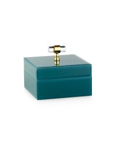 Portagioie grande in vetro verde petrolio Jewel Emò