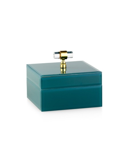 Portagioie grande in vetro verde petrolio Jewel Emò