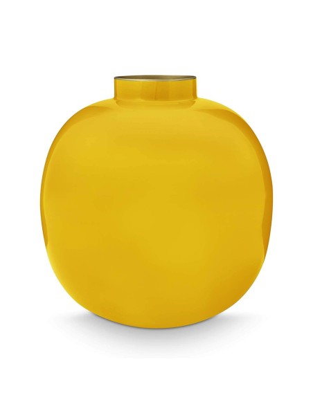 Vaso ovale in metallo Giallo Pip Studio
