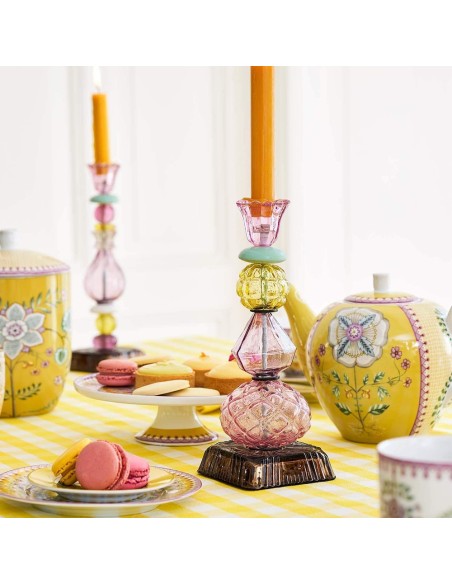 Candeliere grande in vetro con perline lilla Pip Studio