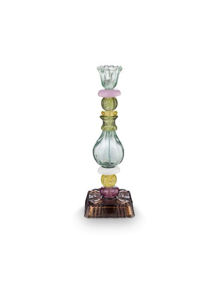Candeliere grande in vetro con perline verdi Pip Studio