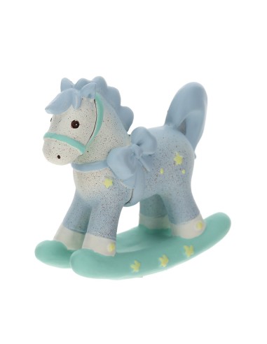 Cavallo a dondolo Azzurro in resina Hervit