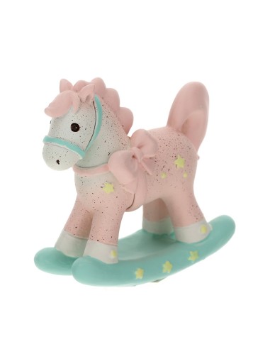 Cavallo a dondolo Rosa in resina Hervit