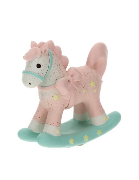 Cavallo a dondolo Rosa in resina Hervit