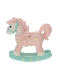 Cavallo a dondolo Rosa in resina Hervit 2
