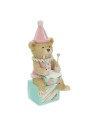 Orsetto Rosa con Tamburo in resina Hervit