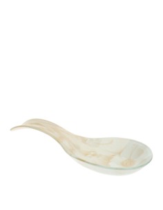 Poggiamestolo in vetro con fiori Canvas crema Hervit