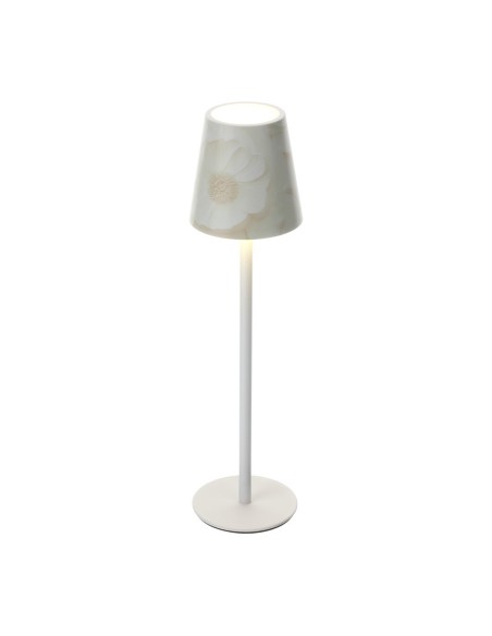 Lampada Led Canvas crema con stelo Hervit