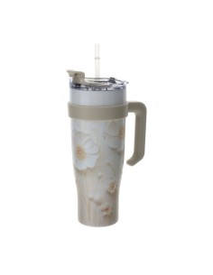 Mug Termica con coperchio Canvas Crema Hervit