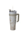 Mug Termica con coperchio Canvas Crema Hervit
