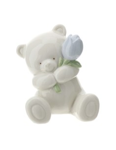Orsetto bianco con tulipano blu Hervit