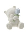 Orsetto bianco con tulipano blu Hervit