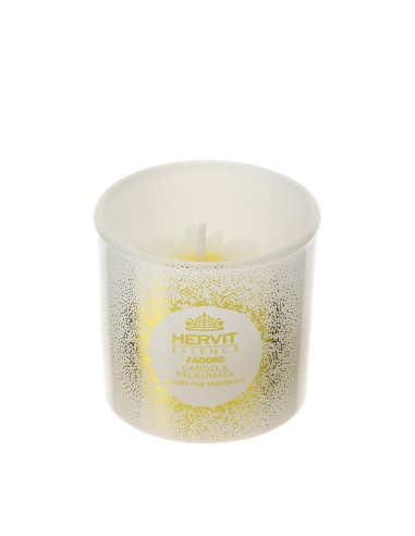 Candela Daisy profumata J'adore bianco e oro Hervit