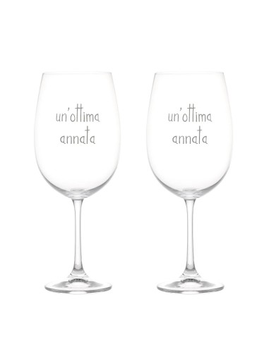 Coppia di Calici da vino "Un'ottima annata" Simple Day 64 cl