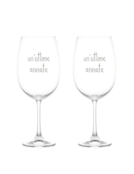 Coppia di Calici da vino "Un'ottima annata" Simple Day 64 cl