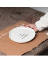 Coppia di piatti dessert bianchi "Si mangia in compagnia" Simple Day