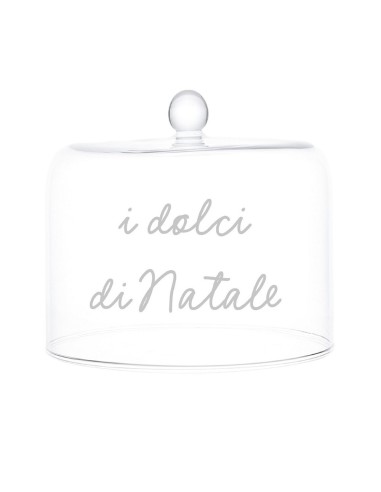 Alzata con Campana natalizia in vetro per dolci "I dolci di Natale" Simple Day