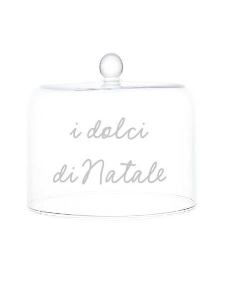 Alzata con Campana natalizia in vetro per dolci "I dolci di Natale" Simple Day