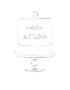 Alzata con Campana natalizia in vetro per dolci "I dolci di Natale" Simple Day