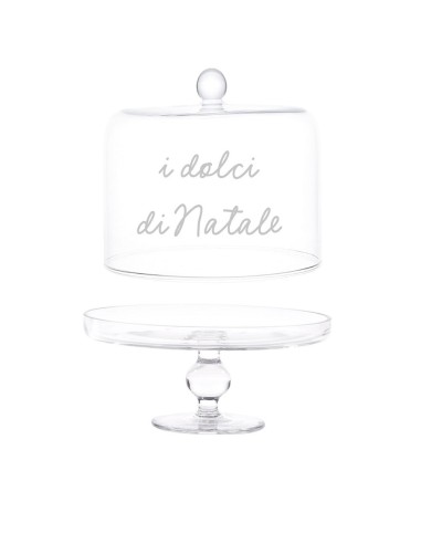 Alzata con Campana natalizia in vetro per dolci "I dolci di Natale" Simple Day