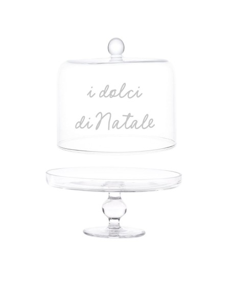 Alzata con Campana natalizia in vetro per dolci "I dolci di Natale" Simple Day