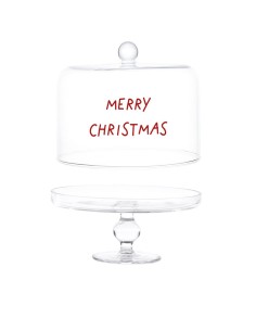 Alzata con Campana natalizia in vetro per dolci "Merry Christmas" Simple Day