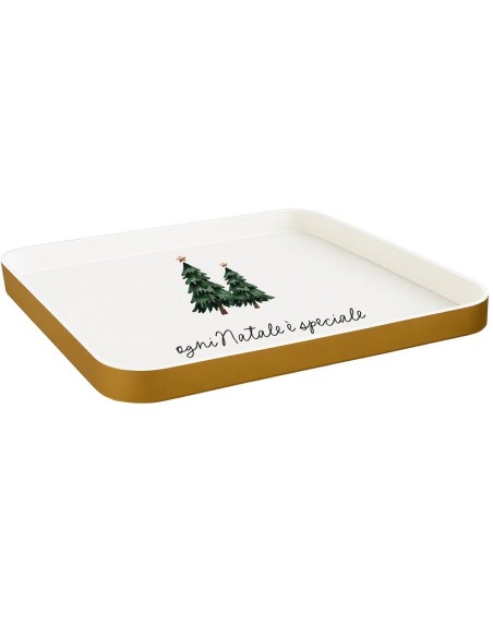 Vassoio natalizio quadrato con alberi di Natale "Ogni Natale è speciale" Simple Day