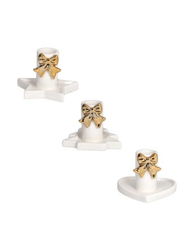 Set 3 portacandela con Fiocco natalizio Christmas Classy