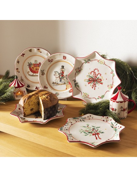 Piatto Panettone con regali e slitta Christmas Vintage Xmas Andrea Fontebasso