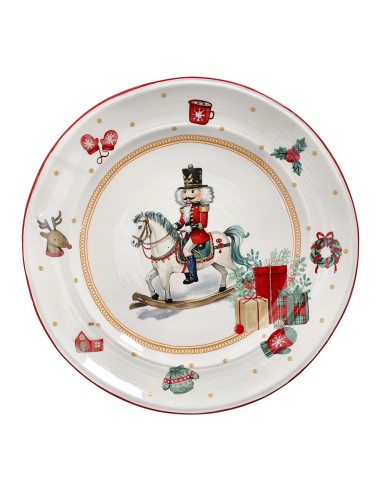 Piatto Panettone con cavallo e schiaccianoci Christmas Vintage