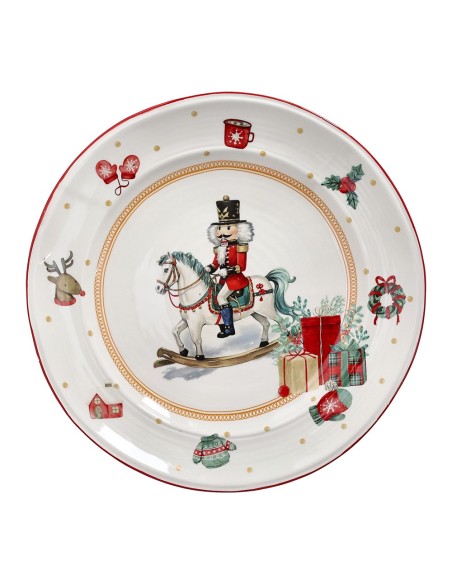 Piatto Panettone con cavallo e schiaccianoci Christmas Vintage