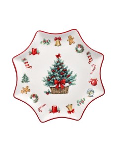 Piatto Panettone con albero di Natale Christmas Vintage Xmas