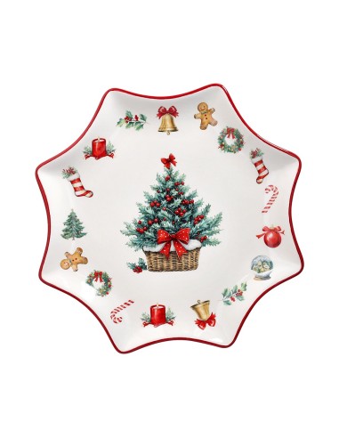 Piatto Panettone con albero di Natale Christmas Vintage Xmas