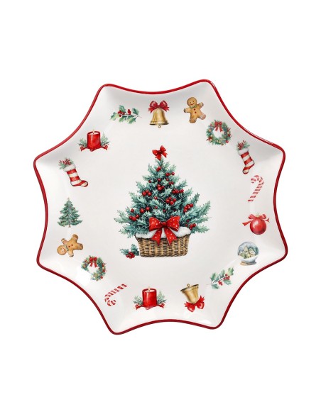 Piatto Panettone con albero di Natale Christmas Vintage Xmas