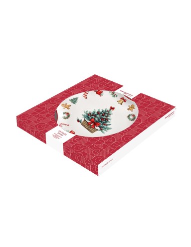 Piatto Panettone con albero di Natale Christmas Vintage Xmas