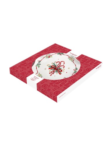 Piatto Panettone con candy canes Christmas Mistletoe Festival