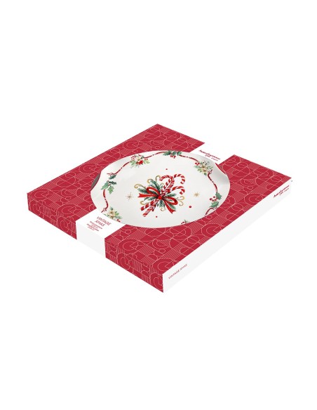 Piatto Panettone con candy canes Christmas Mistletoe Festival
