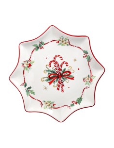 Piatto Panettone con candy canes Christmas Mistletoe Festival