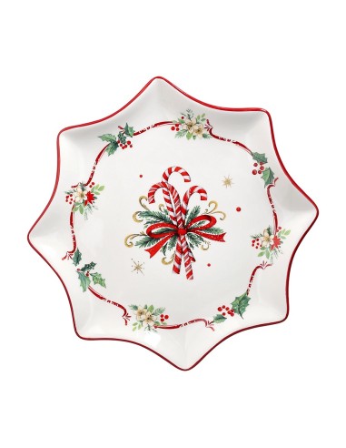 Piatto Panettone con candy canes Christmas Mistletoe Festival