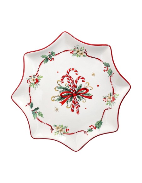Piatto Panettone con candy canes Christmas Mistletoe Festival