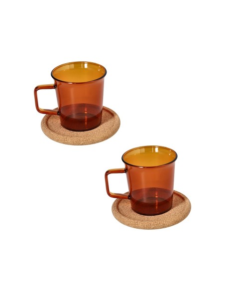 Set 2 tazze caffè ambra con piattino Dolce Casa Outline Andrea Fontebasso