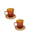 Set 2 tazze caffè ambra con piattino Dolce Casa Outline Andrea Fontebasso
